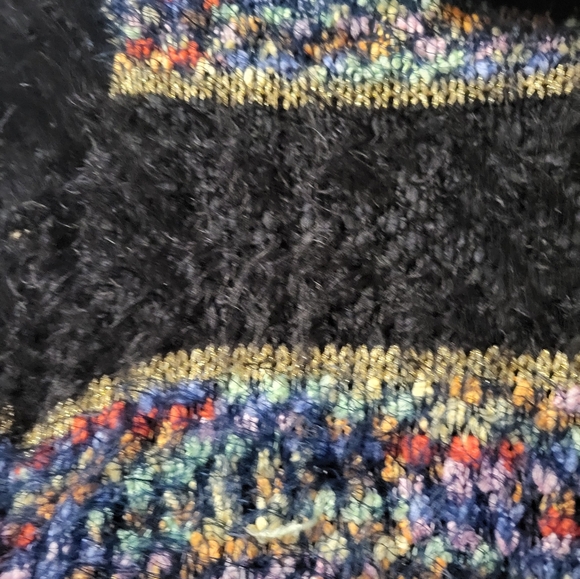 CLEARANCE New Directions Black and Multicolor Cowl Neck Sweater - Picture 5 of 10